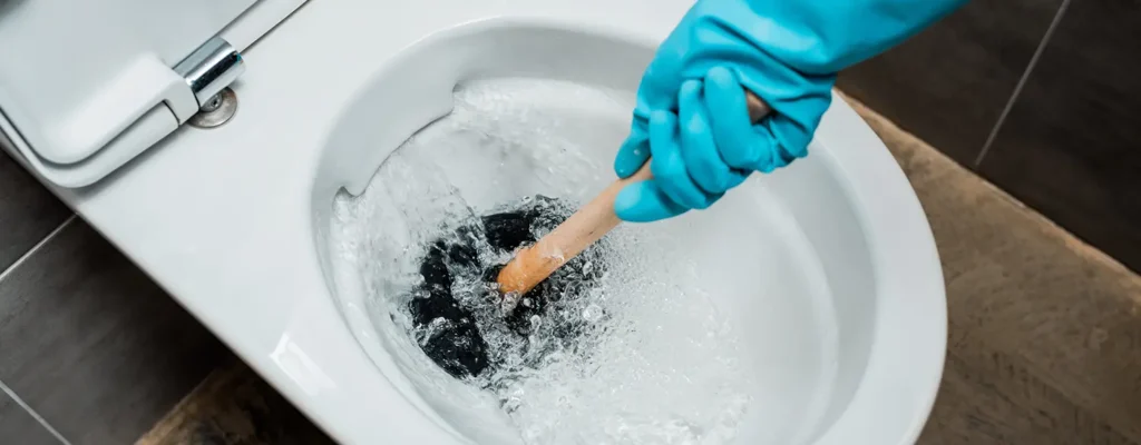 Unblocking a toilet