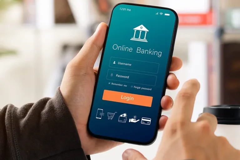 Online banking on a mobile phone